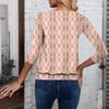 Women's Fashion Casual V-Neck Three-Quarter Sleeve Print Top