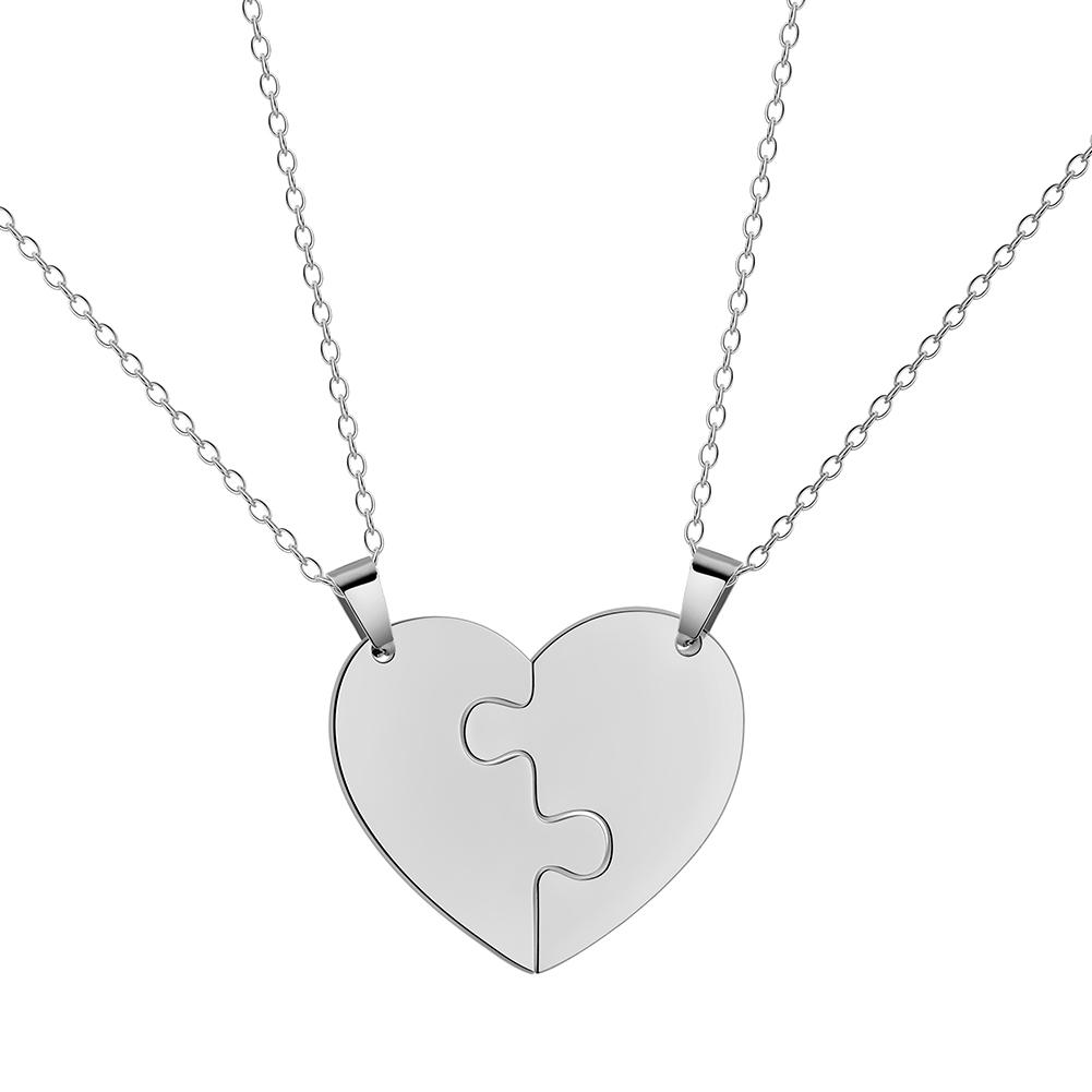 Dreamtimes Liebesherz Puzzle Anhänger Halskette 2/3/4/5/6 Teile Edelstahl Damen Herren Schmuck Liebhaber Familie Freunde Geschenke