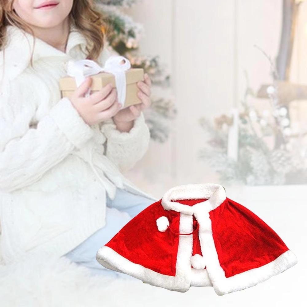 Santa Claus Costume Christmas Shawl Women Girl Party Costumes Velvet Cape Cloak  New Year Gifts