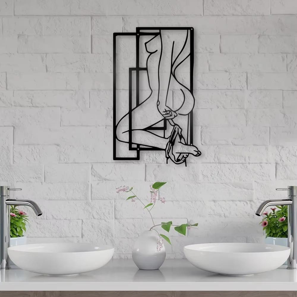 Sexy Beauty Metal Wall Art Sign Farmhouse Hanging Decor Black Cutout Plaque Home Office Living Room Bedroom Decoration