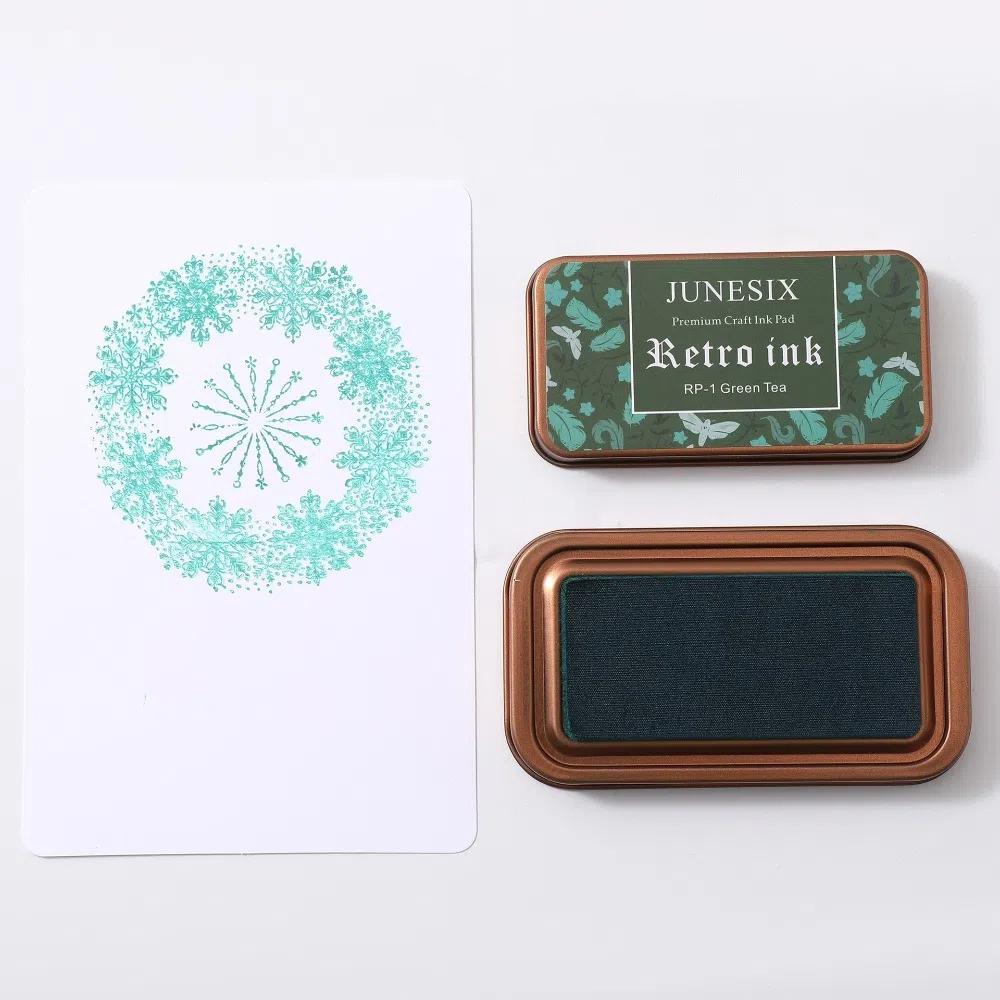 

Vintage Iron Box Seal Stamp Colorful Seal Stamp Block Scrapbooking InkPads DIY Journal Material зелёный