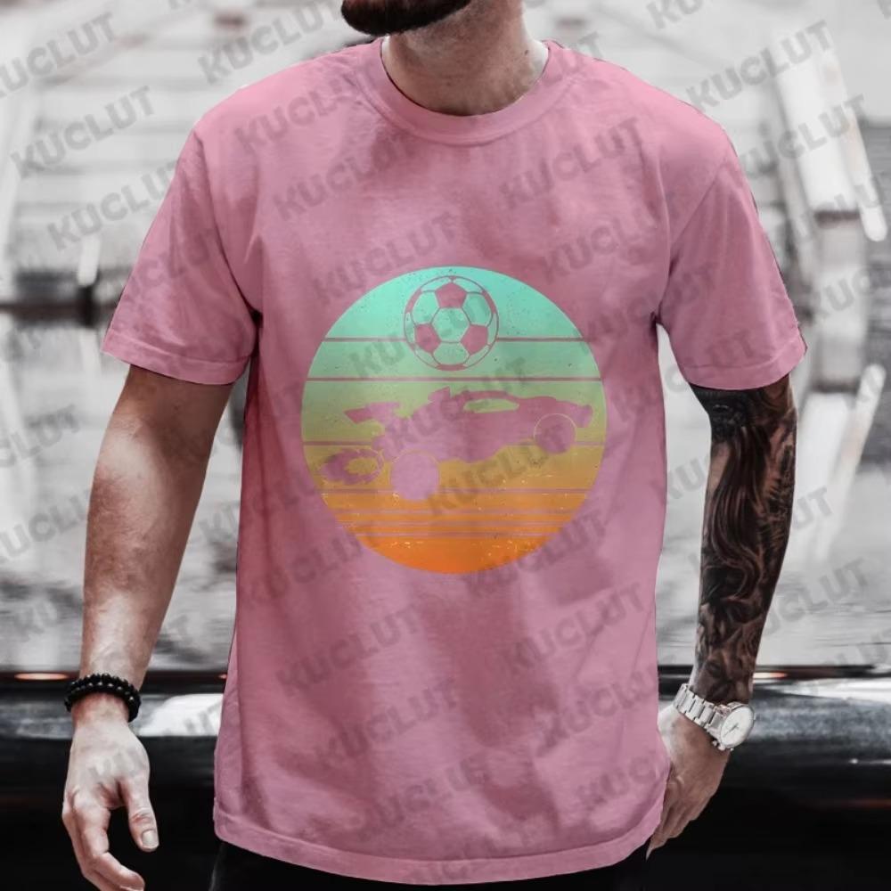 Men's T-shirt Casual Vintage Rocket Soccer Car Gamer Print Tshirts Summer O-neck T Shirt for Men Short Sleeve T-shirt Male Tops