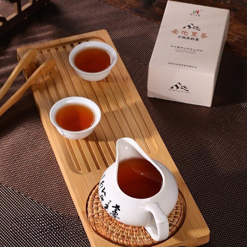 208 g Anhua Black Tea Autentisk Hunan Tea Håndbygget Aged Tian Fu Brick Tea