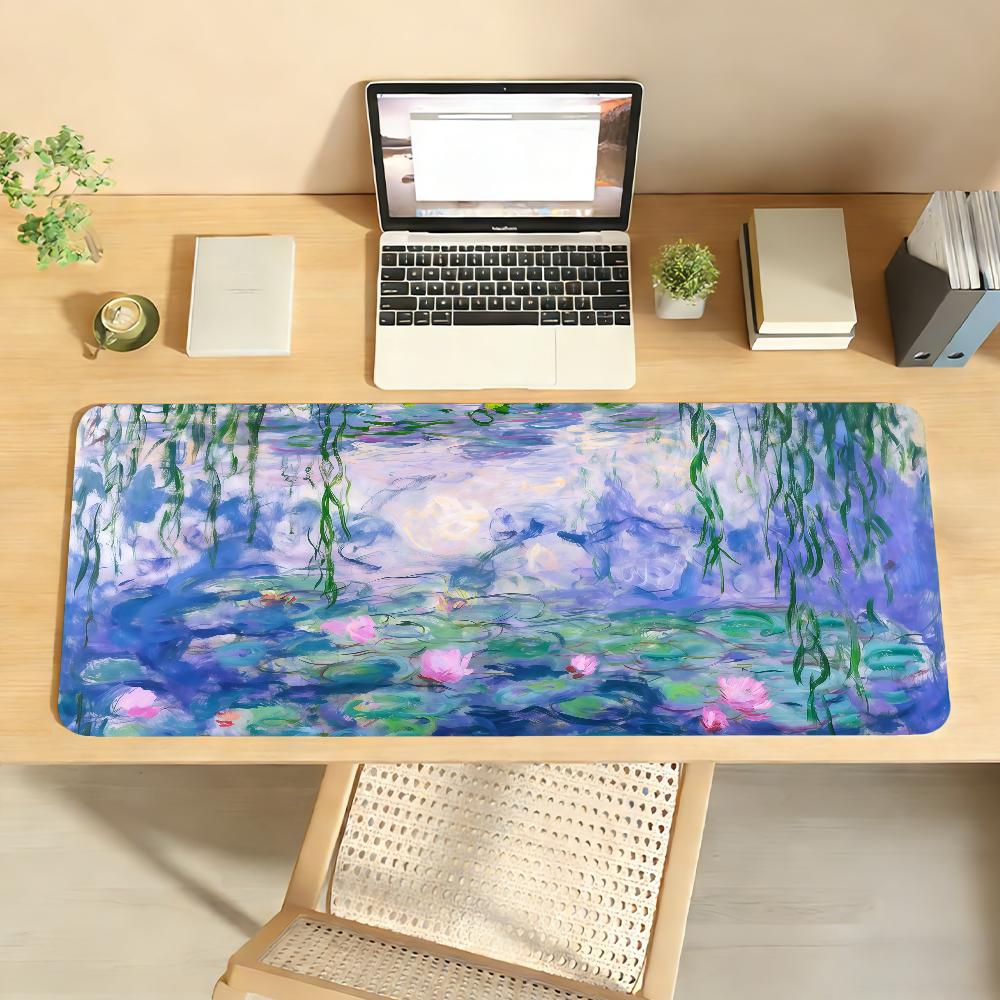 Retro Art C-Claude Monet Mouse Pad Anti Slip Rubber Edge Locked Thickened Laptop Gaming Desk Mat