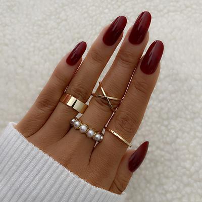 2024 Open Ring 6 Piece Set Personalized Ring Punk Style Ring Fashion Neutral Trend