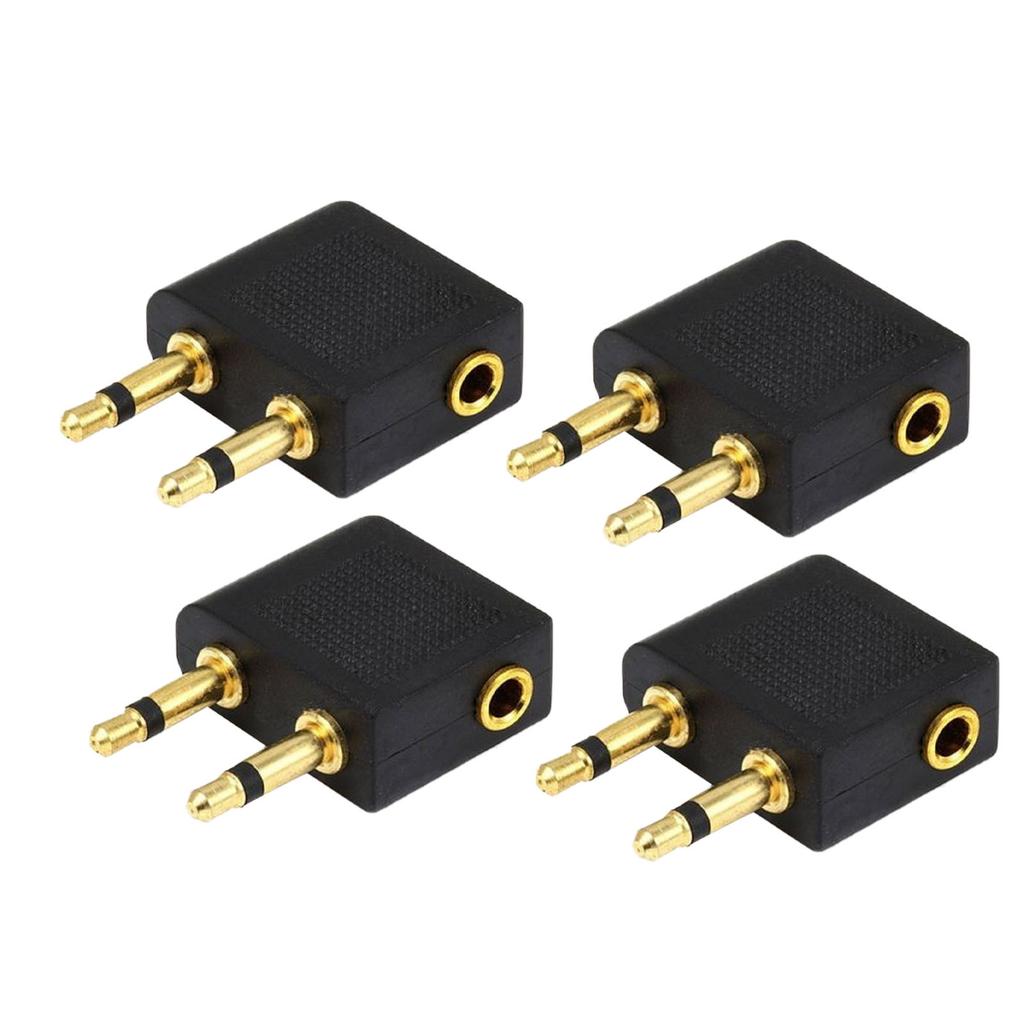 Airplane Headphone Adapter Double 3.5mm Male to 3.5mm Female Air Plane Flight Connector for Travel