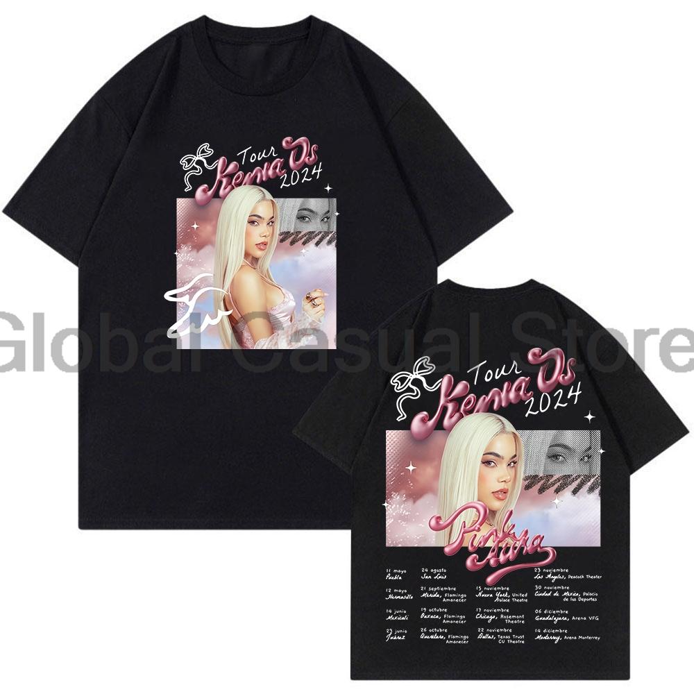 

Kenia Os Pink Aura Tour Tshirt 2024 World Tour Merch Crewneck Short Sleeve Tee Unisex Women Streetwear Fashion Clothes 4XL