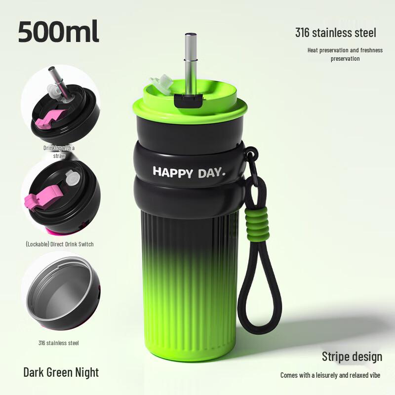 Ailanhui Jia MY Aurora Dream 316SS Insulated Straw Cup 500ml
