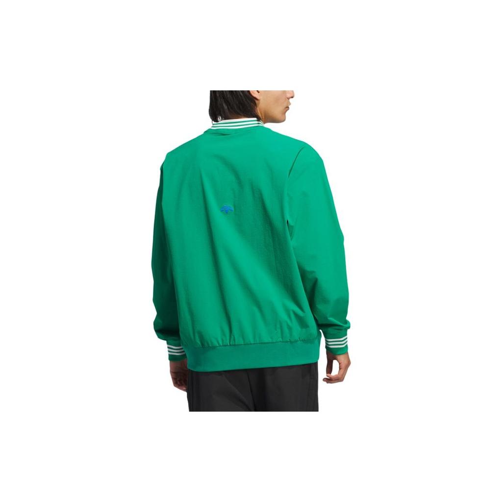 Adidas Originals Ss24 Rolling Links Series Logo Sport Stripe Long Sleeve Sweatshirt Men Sweatshirt Smoke-Green JE9340