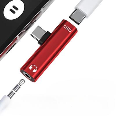 Adaptateur 2 en 1 Type-C Adaptateur audio pour casque 3,5 mm Charge en T Écoute