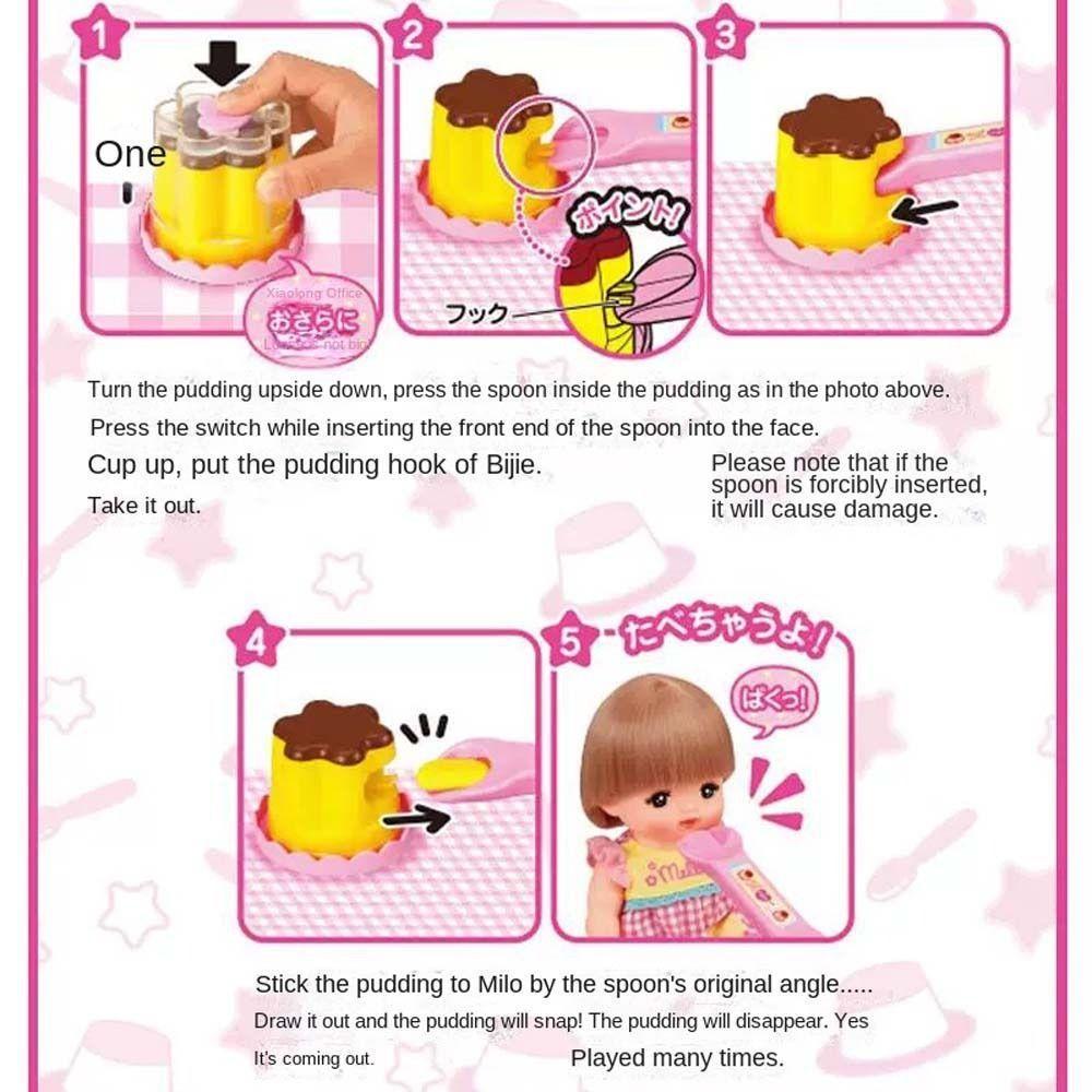 Strawberry Pudding Feeding Toy Play Set Waterproof Pretend Kitchen Dessert Playset Toy Play Food Strawberry Pudding for Birthday