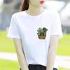 Bottom Shirt Ins Sweet Simple Flowers Round Neck Wear FeUnisex Print Fashion Internet Celebrity Commuter Shortsleeved Tshirt