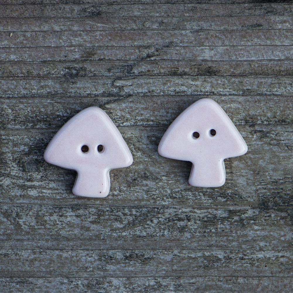 Handmade Colorful Small Mushroom Ceramic Buttons