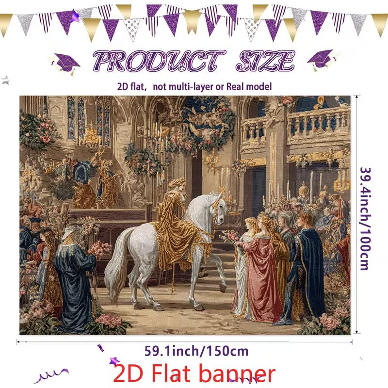 2D Vintage Medieval Castle Backdrop Themed Party Background
