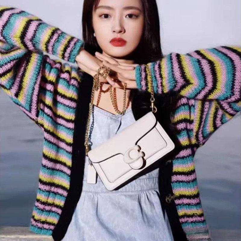 

Кардиган Свитер Женский Красочный Полоска V-образный Вырез Трикотажное Пальто Длинный Рукав Свободный Универсальный Весенний и Осенний Кардиган Свитер Женщины