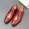Fashion Derby Shoes Men Shoes PU Low Heel Pointed Banquet Hairstylist Casual Men Shoes Large 38-46