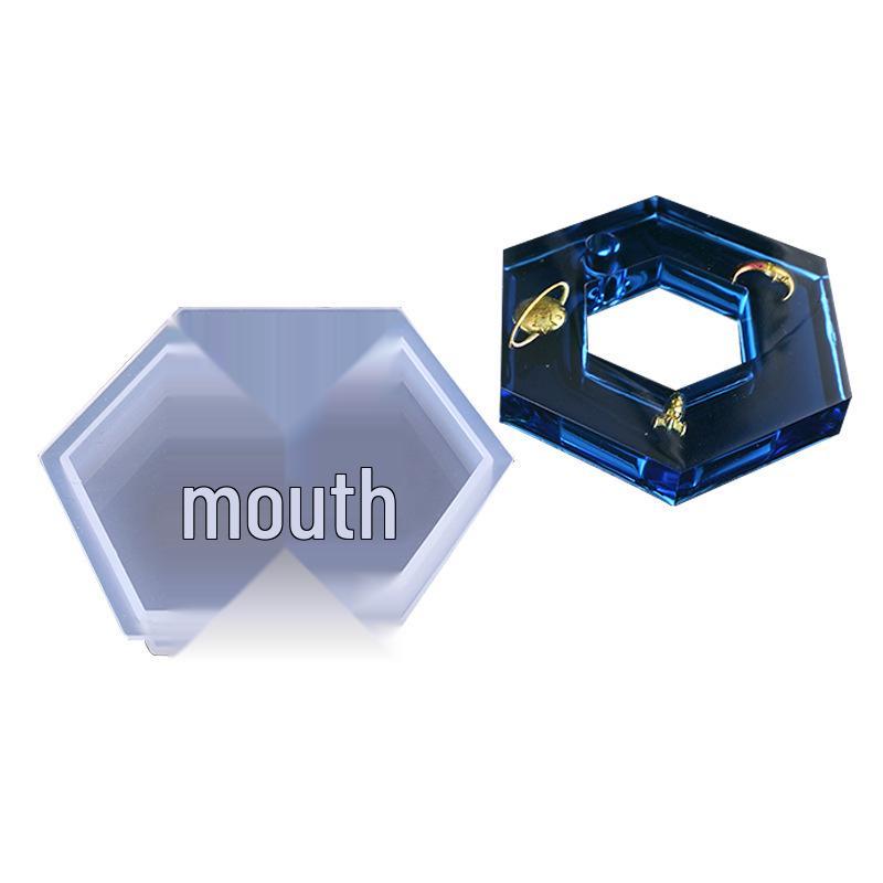 Heart & Hexagon High-Gloss Silicone Mold for DIY Jewelry