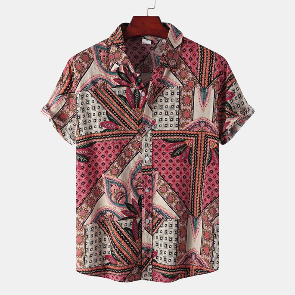 Summer Hawaiian Short Sleeve Printed Vintage Shirt Men's Loose And Breathable Oversized Clothing Luxury Y2k Normal Shirt