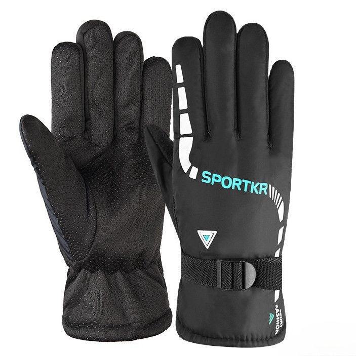 Men's Winter Warm Cycling Ski Gloves – Thick Velvet, Outdoor Sports, Motorcycle, Electric Car Gloves with Ground Speed Heat