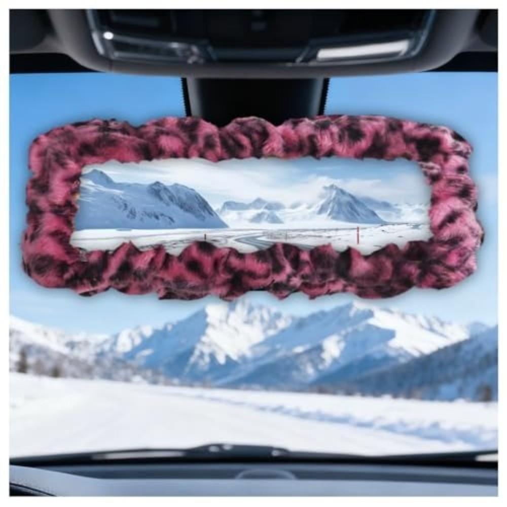 Highly Elastic Rear View Mirror Cover Elastic Design Plush Mirror Cover  For Car Interior Decor