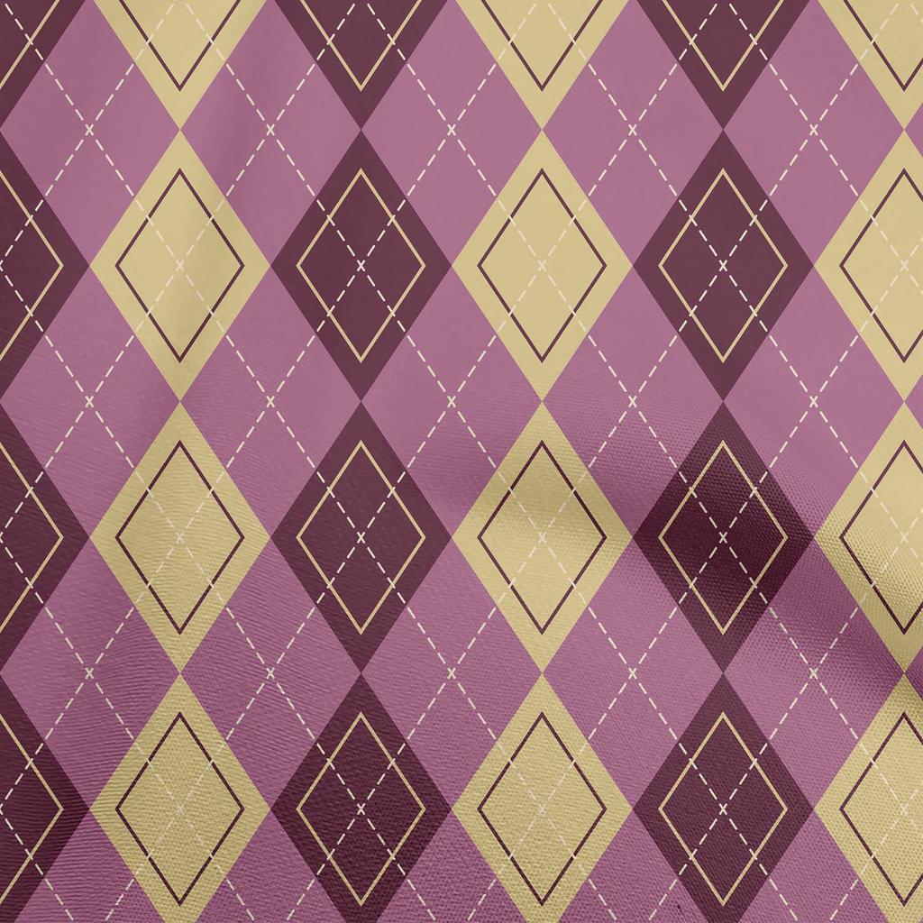 oneOone Cotton Flex Dark Rose Brown Fabric Argyle Quilting Supplies Print Sewing Fabric By The Yard 40 Inch