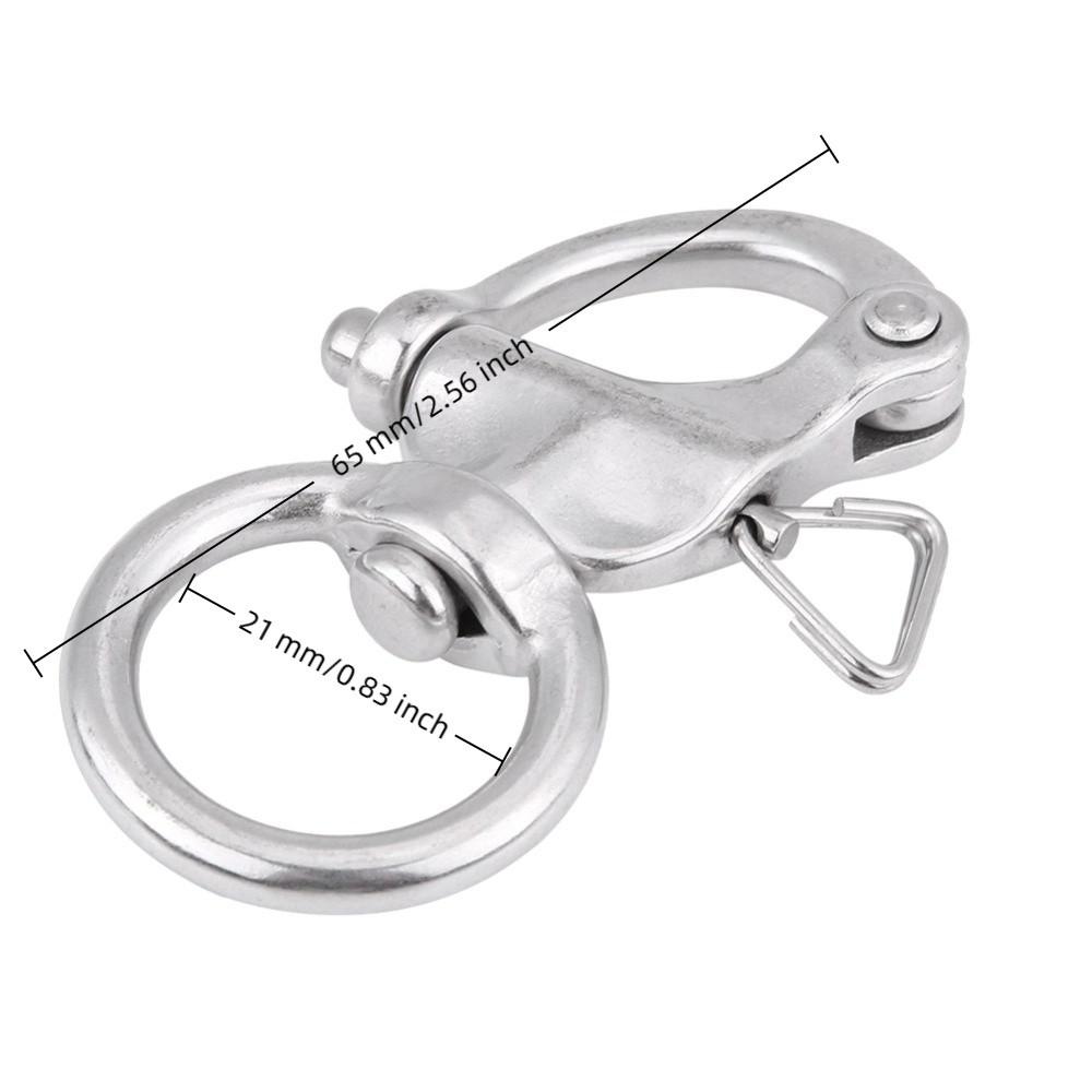 2Pcs 316 Stainless Steel Snap Shackle Round Brace Ring Stainless Steel Buckle  Boating Applications