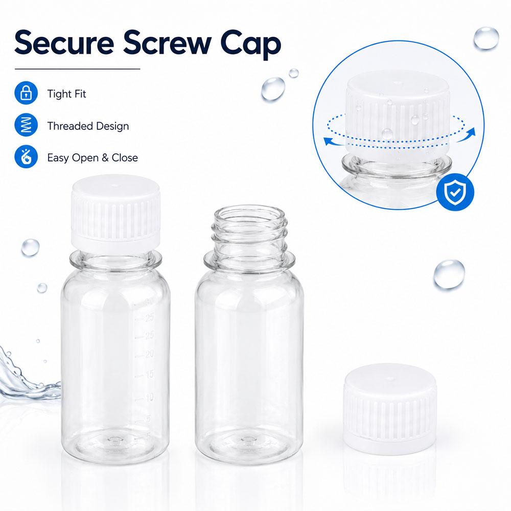 4PCS 60ML Small Plastic Bottles Ginger Shot Bottles With Caps Mini Juice Bottles Reusable Liquid Bottle Container Leak Proof