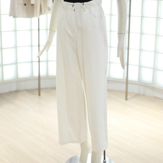 V252PSA946 Waistband Wide Denim Pants