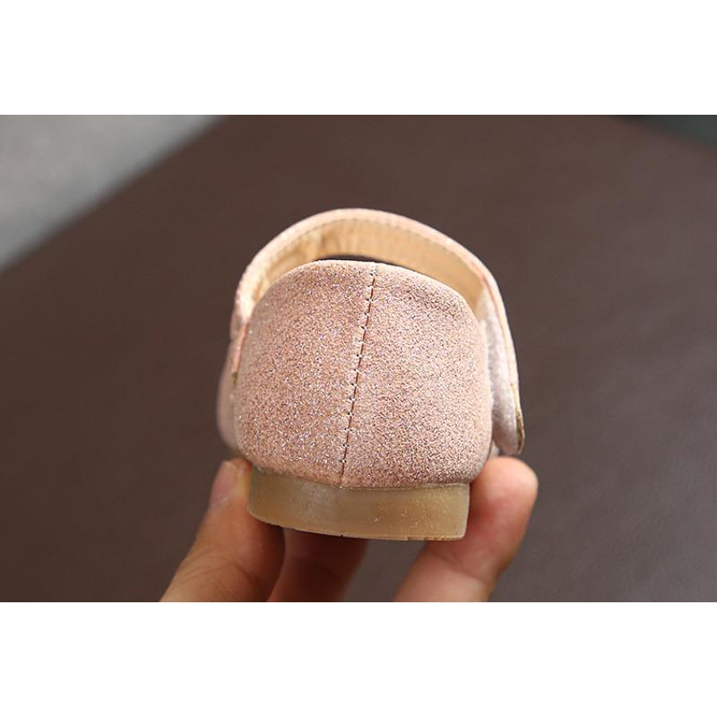 New Girls Ballet Flats Children Lace Bow Princess Shoes Toddler Shiny Leather Footwear