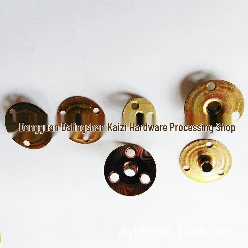 Triple-Hole Metric Iron Plate Nut (M6/M8/M10) Furniture Connector with Double-Ended Thread