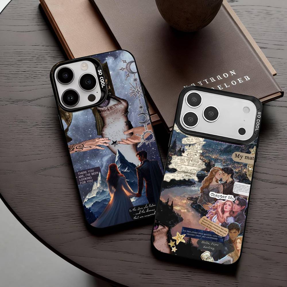 A-Acotar A Court of Mist and F-Fury Phone Case For iPhone17,16,15,14,13,12,11 Plus,Pro Max Candy Silver Plated Inside Cover