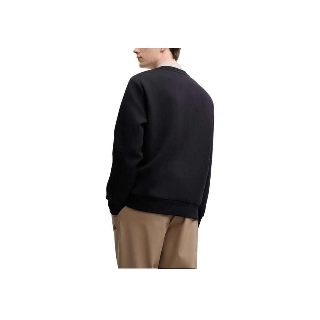 Fila Seria Dziedzictwo Okrągły Dekolt Nadruk z Literami Wygodna Bluza z Długim Rękawem MęskaBluza Czarny F11M518208F-BK