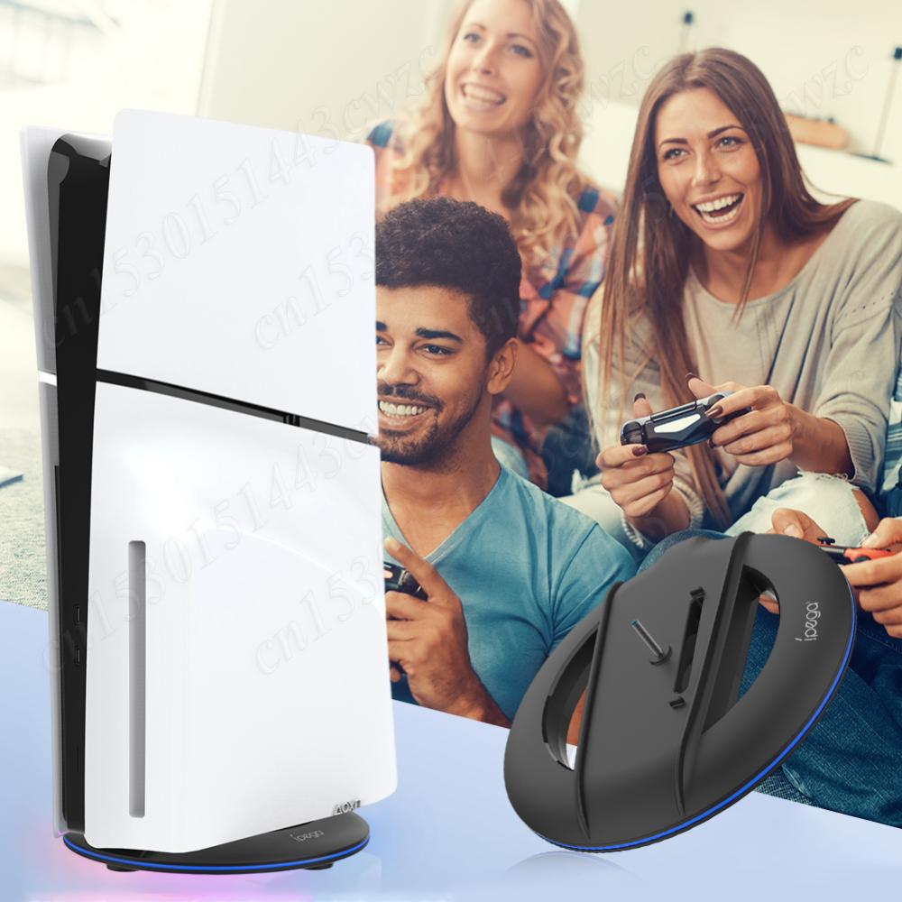 Vertikaler Ständer Nicht-rutschfeste Basis Ständer Halter Konsolenständer für PS5 Slim Konsole Disc und Digital für Playstation 5 Slim Konsole