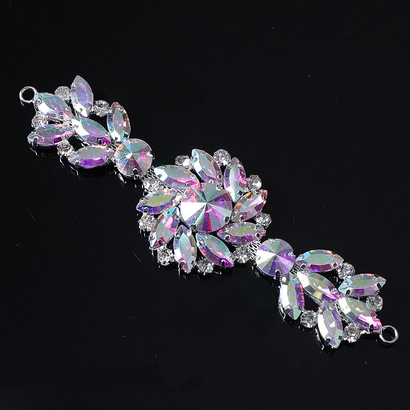 1PC Sew-On Trim DIY Marquise Teardrop & Round for Clothes Shoes Bags Belt Sash Appliques Glitter Wedding Dress Rhinestone Chain