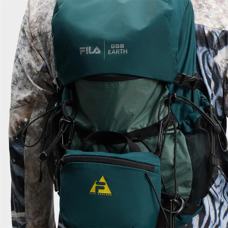 New FILA EXPLORER Individual Practical Outdoor Mountain Sports Casual Backpack Men's Forestland Green A13M437101FKK