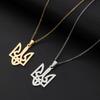 Mens and Womens Fashion Trendy Ukrainian National Logo Hollow Stainless Steel Pendant Necklace
