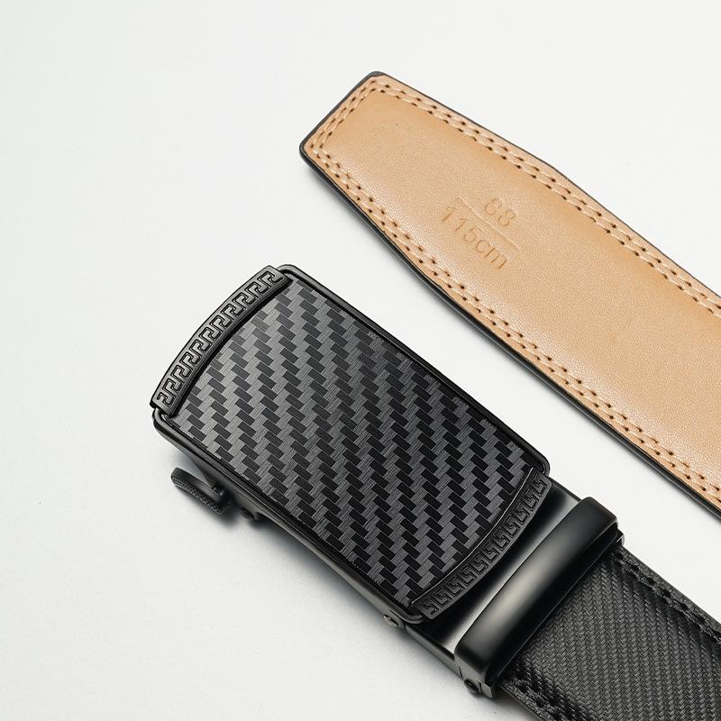 Men's Genuine Leather Automatic Buckle Belt for Business and Casual Wear