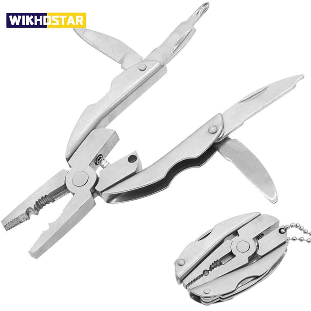 Portable Stainless Steel Multi-Tool Pliers Knife Keychain Screwdriver Travel Kits Perfect For Outdoor Use