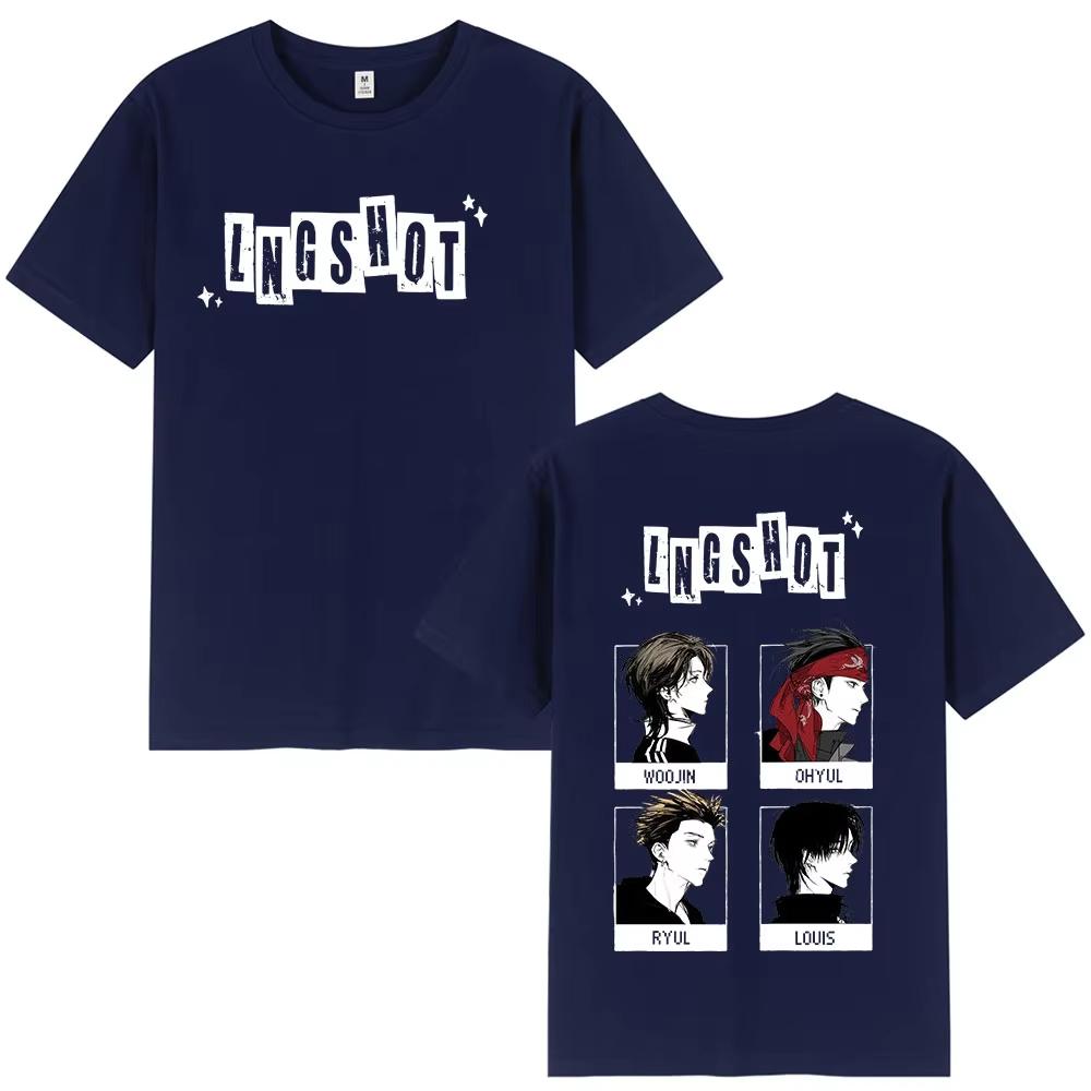 Korean Kpop Lngshot T Shirt Unisex Women Clothing Fashion Hiphop Short Sleeve Top pure Cotton Casual Tshirt Streetwear 2026 new