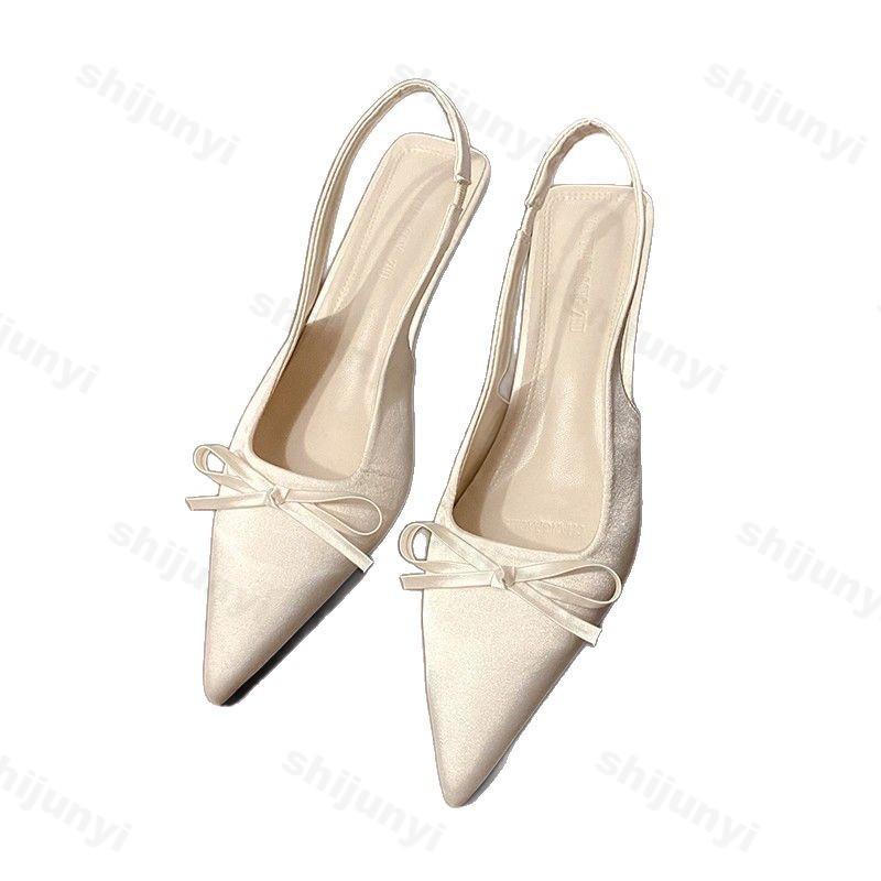 Fashion Women Sandals 2025 Summer Fashion Pointed Toe Butterfly-knot Shoe Ladies Elegant Sexy Thin Heels High Heels Party Club Sandalias