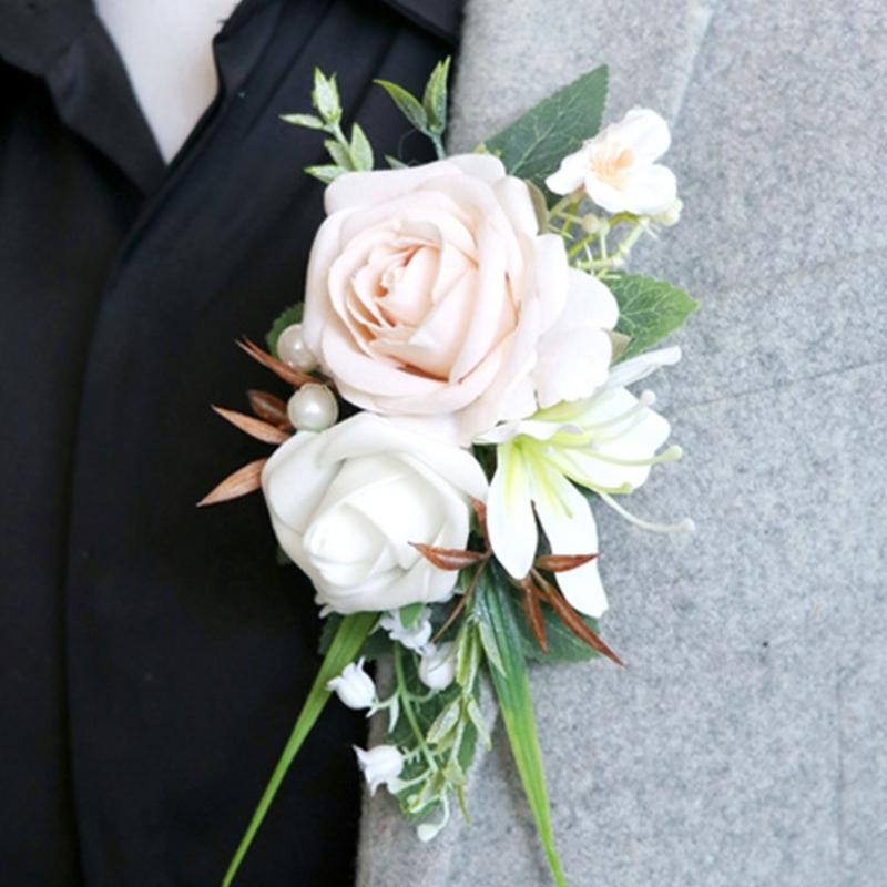 Wedding Boutonnieres Artificial Flower Arrangement for Wedding Reception Wedding Ceremony Engagement Decors