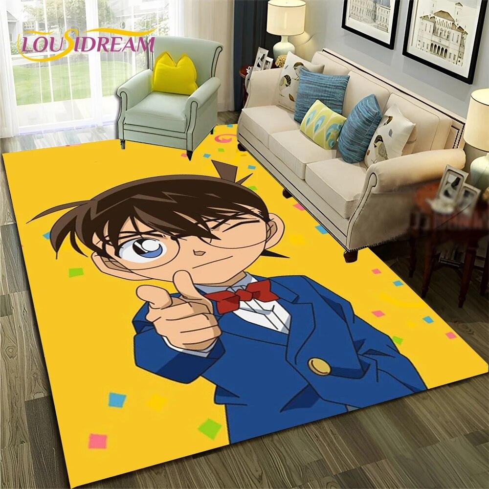 Cartoon HD Detective Conan Anime 3D Carpet Rug for Home Living Room Bedroom Sofa Doormat Decor,Child Area Rug Non-slip Floor Mat
