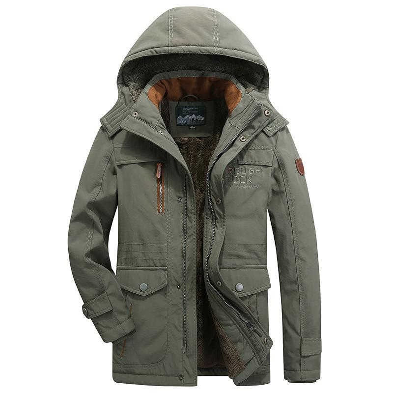 Autumn and Winter Retro Style Cotton-padded Casual Washed Jacket Men's Charge Jacket Fleece Thickened Jacket