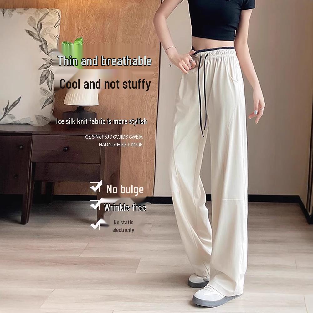 

Women s Ice Silk Narrow Straight-Leg Quick-Dry Sports Pants M