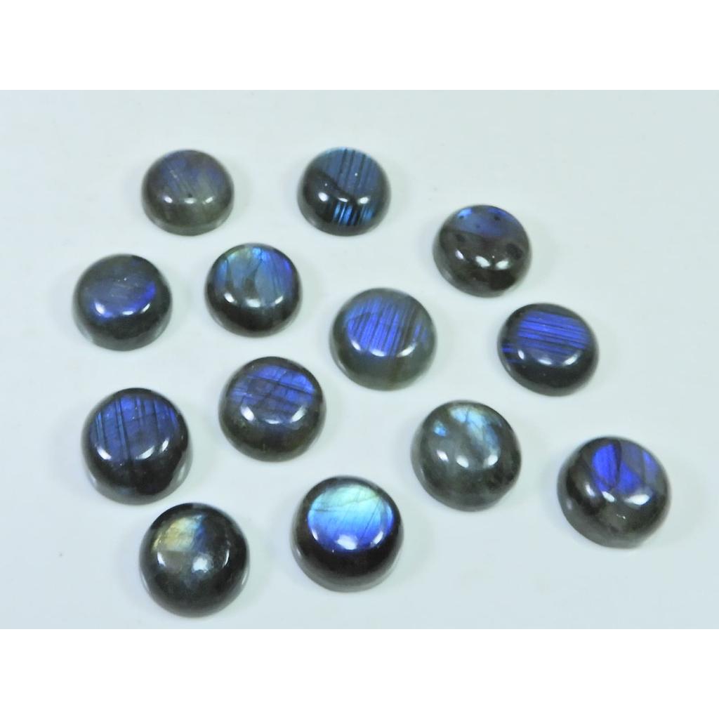 13X13MM Natural Labradorite Blue  Round Cabochon Loose Gemstone 13Pcs Lot C-1034
