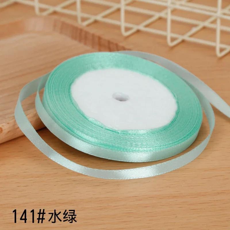 6mm Satin Ribbon DIY Artificial Silk Material Christmas Halloween Wedding Birthday Party DecorationHandmade Bows Gift Wrapping