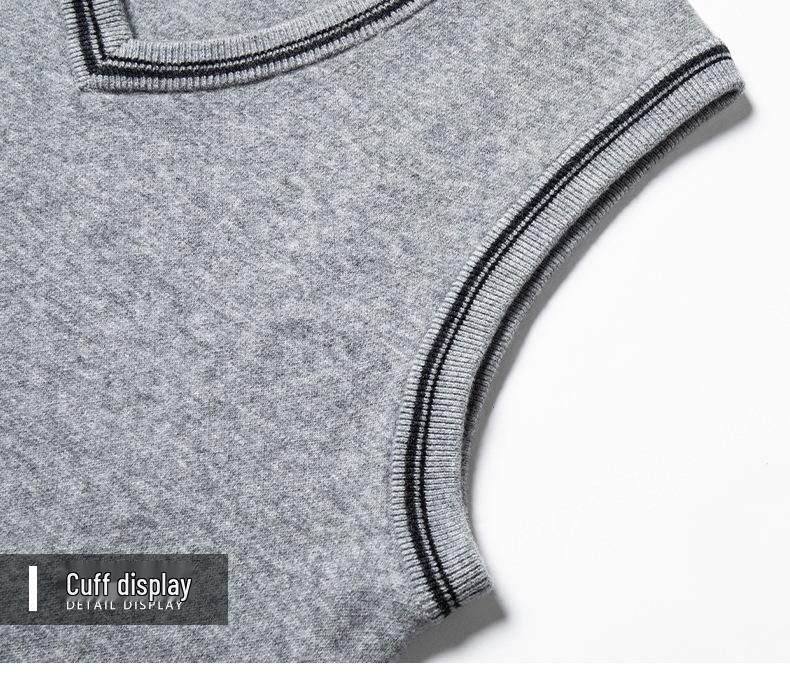 Einfarbige V-Ausschnitt Strickweste für Herren für mittlere und ältere Menschen