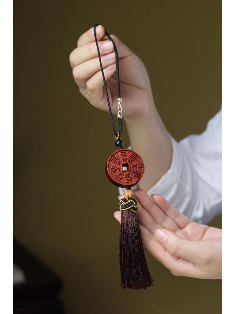 Indonesian Rosewood & Blood Sandalwood Peace Amulet Car Pendant for Men & Women