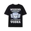 Heren Weekend Voorspelling Vodka Grafisch T-shirt Kans op Vodka Ontwerp, Zwart Casual T-shirt, Perfect Cadeau voor Vodka Liefhebbers, Humoristisch Grafisch T-shirt,