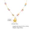Summer Bohe Starfish Shell Conch Charms Pendant Neccklace for Women, 18k PVD Gold Plated Stainless Steel Beach Holiday Gift